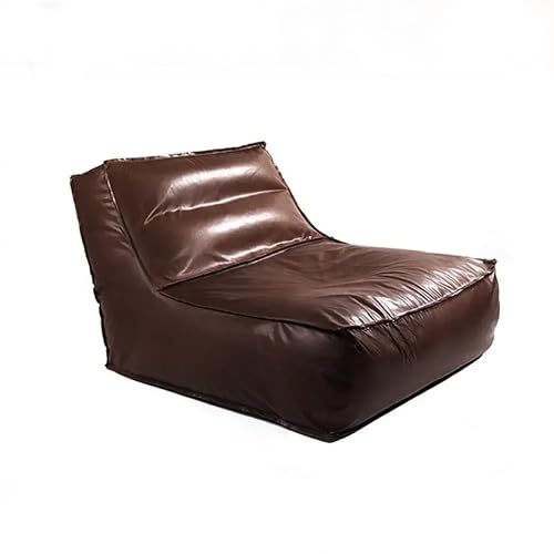 PU-Sitzsackbezug (ohne Füllmaterial) Wasserdichtes Lazy-Sofa aus Kunstleder, leerer Pouf, Sac-Liege for Erwachsene, tragbarer 1-Sitzer-Liegestuhl Bodensitz(1-seat Coffee Sofa Cover) von KBZSlyn