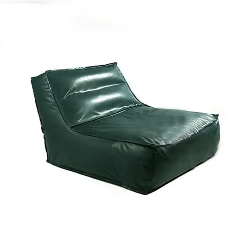 PU-Sitzsackbezug (ohne Füllmaterial) Wasserdichtes Lazy-Sofa aus Kunstleder, leerer Pouf, Sac-Liege for Erwachsene, tragbarer 1-Sitzer-Liegestuhl Bodensitz(1-seat Green Sofa Cover) von KBZSlyn