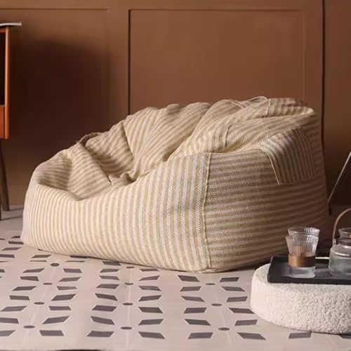 Sitzsack (ohne Füllung) Sitzsack-Stühle Balkon Schlafzimmer Bequemer Lazy Sofa Stuhl Sitzsack Liege Wohnmöbel Sitzsack Stuhl for Wohnzimmer Schlafzimmer Wohnheim Büro Alle Altersgruppen(Yellow,110x120 von KBZSlyn