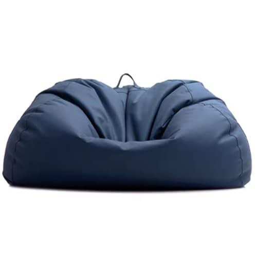 Sitzsack-Sofabezug (nur Bezug) Kunstleder Home Leisure Einzelcouch Sitzsack Kinder Erwachsene Sitzsackstuhl Lazy Sessel Couch Bodensitzmöbel Wohnzimmermöbel(Blue,Two Seats) von KBZSlyn