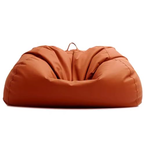 Sitzsack-Sofabezug (nur Bezug) Kunstleder Home Leisure Einzelcouch Sitzsack Kinder Erwachsene Sitzsackstuhl Lazy Sessel Couch Bodensitzmöbel Wohnzimmermöbel(Orange,One seat) von KBZSlyn