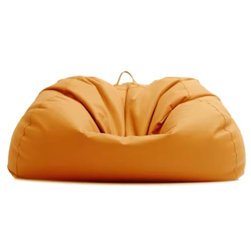 Sitzsack-Sofabezug (nur Bezug) Kunstleder Home Leisure Einzelcouch Sitzsack Kinder Erwachsene Sitzsackstuhl Lazy Sessel Couch Bodensitzmöbel Wohnzimmermöbel(Yellow,Two Seats) von KBZSlyn