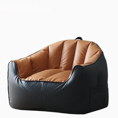 Sitzsackbezug Mit Armlehnen(Füllung Nicht Im Lieferumfang Enthalten) Leere Schale Aus Kunstleder for Selbstbefüllen, Bodensofa for Erwachsene, Teenager(Mixed Brown,Single Sofa) von KBZSlyn