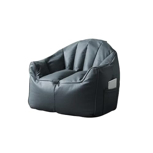 Sitzsackbezug aus Kunstleder (ohne Füllung) Sitzsack-Sofabezug ohne Füllung Loungesessel for Erwachsene Sitzsackbezug for Wohnzimmer, Schlafzimmer(Carbon Grey) von KBZSlyn