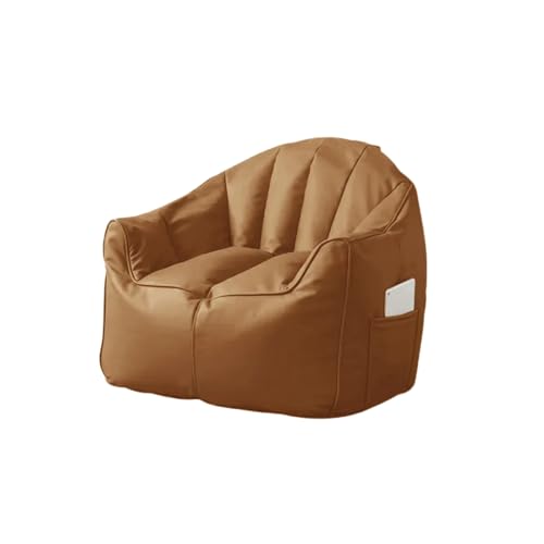 Sitzsackbezug aus Kunstleder (ohne Füllung) Sitzsack-Sofabezug ohne Füllung Loungesessel for Erwachsene Sitzsackbezug for Wohnzimmer, Schlafzimmer(Light Brown) von KBZSlyn