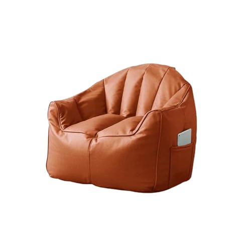 Sitzsackbezug aus Kunstleder (ohne Füllung) Sitzsack-Sofabezug ohne Füllung Loungesessel for Erwachsene Sitzsackbezug for Wohnzimmer, Schlafzimmer(Orange) von KBZSlyn