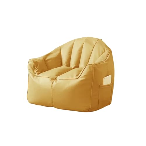 Sitzsackbezug aus Kunstleder (ohne Füllung) Sitzsack-Sofabezug ohne Füllung Loungesessel for Erwachsene Sitzsackbezug for Wohnzimmer, Schlafzimmer(Yellow) von KBZSlyn