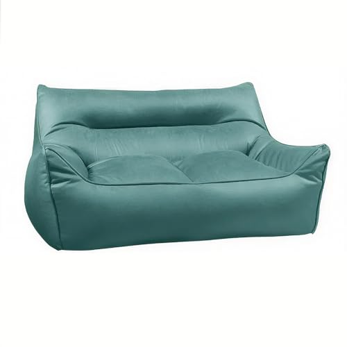 Sitzsackbezug aus Kunstleder for 2-Sitzer (ohne Füllmaterial) Wasserdichtes Sofa for Erwachsene und Jugendliche Waschbarer Couchstuhl-Ersatzbezug Lounge-Wohnzimmersitz(2-seat-dustgreen) von KBZSlyn