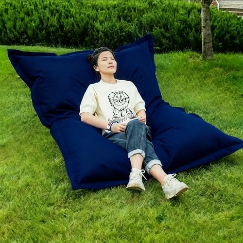 Sitzsackbezug for draußen/zu Hause (ohne Füllmaterial) Schonbezug for Lazy-Sofa weiches Loungebett, wasserdicht, Tatami-Couch, Wohnheim, Wohnzimmer, Bodensitzgelegenheit(Dark blue,120x150cm-cover) von KBZSlyn