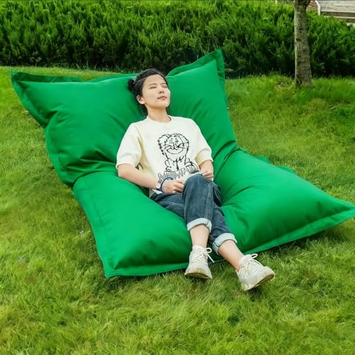 Sitzsackbezug for draußen/zu Hause (ohne Füllmaterial) Schonbezug for Lazy-Sofa weiches Loungebett, wasserdicht, Tatami-Couch, Wohnheim, Wohnzimmer, Bodensitzgelegenheit(Dark green,140x180cm-cover) von KBZSlyn