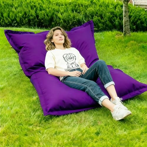 Sitzsackbezug for draußen/zu Hause (ohne Füllmaterial) Schonbezug for Lazy-Sofa weiches Loungebett, wasserdicht, Tatami-Couch, Wohnheim, Wohnzimmer, Bodensitzgelegenheit(Dark purple,120x150cm-cover) von KBZSlyn