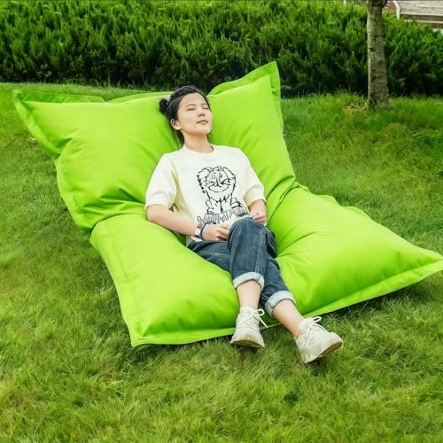 Sitzsackbezug for draußen/zu Hause (ohne Füllmaterial) Schonbezug for Lazy-Sofa weiches Loungebett, wasserdicht, Tatami-Couch, Wohnheim, Wohnzimmer, Bodensitzgelegenheit(Lem green,140x180cm-cover) von KBZSlyn