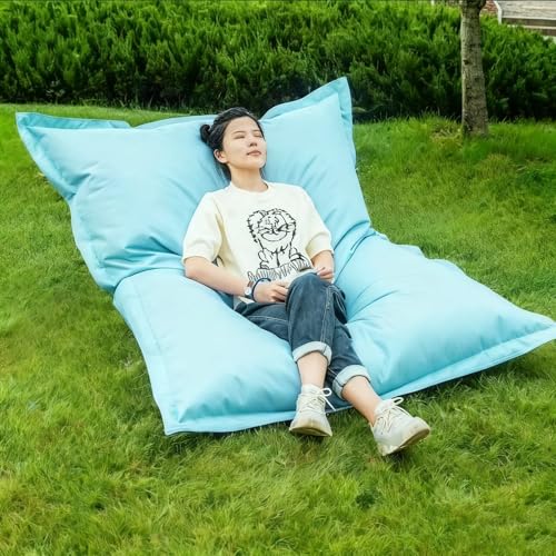 Sitzsackbezug for draußen/zu Hause (ohne Füllmaterial) Schonbezug for Lazy-Sofa weiches Loungebett, wasserdicht, Tatami-Couch, Wohnheim, Wohnzimmer, Bodensitzgelegenheit(Sky blue,120x150cm-cover) von KBZSlyn