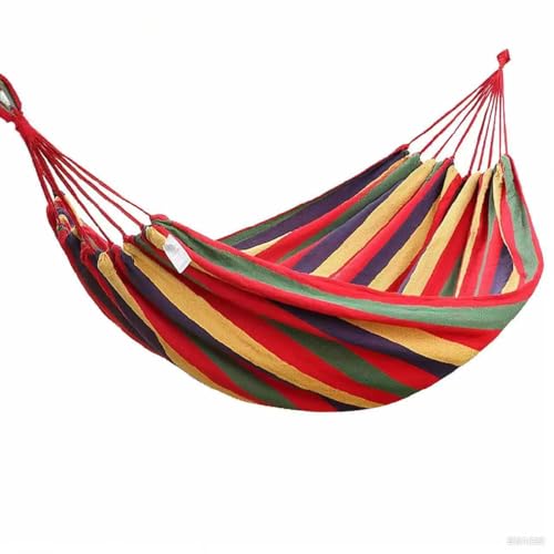 Tragbare Hängematte für den Außenbereich, aus reißfestem Segeltuch, robuste Seile, bequemes Hängebett für Erwachsene und Jugendliche, mit Reisetasche, für Terrasse, Garten, Wandern, Camping (Rot, S) von KBZSlyn