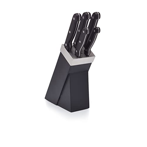 KitchenCraft Küchenmesserset und Messerblock, Edelstahl, Schwarz/silber, 15 x 8 x 29.5 cm von KC BLUE
