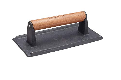 KitchenCraft Gusseisen Burgerpresse, Grill BBQ Bacon Presse, Steak Gewicht, 21 x 11 cm (8,5'' x 4,5'') von KitchenCraft