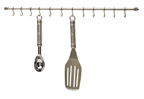 KitchenCraft Hängegestell, Hängender Topf- und Utensilienhalter, Edelstahl, 12 Hänger, 52 cm von KitchenCraft