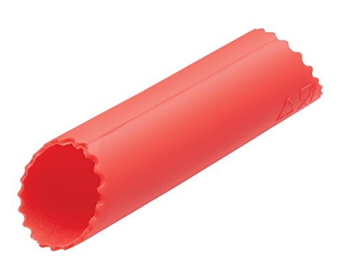 KitchenCraft Magic Silikon-Knoblauchschäler, spülmaschinengeeigneter Knoblauchschäler, rot, 13,5 cm lang, 1 Stück von KitchenCraft