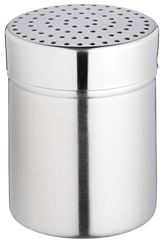KitchenCraft Stainless Puderzucker-Spender, Mehldose, mittelgroße Löcher, Edelstahl, 9 cm, Silber von KitchenCraft