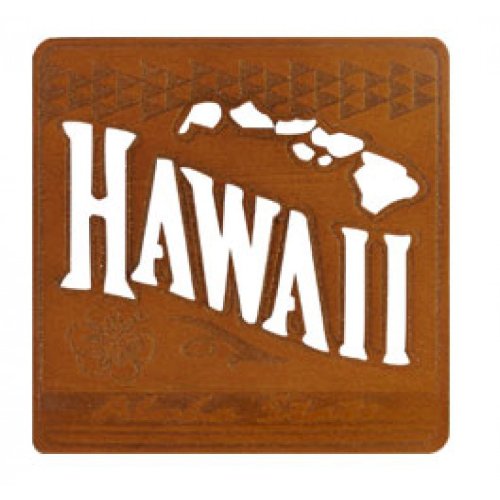Untersetzer im Insel-Stil, Hawaii, lasergeschnittenes Holz, 4 Stück von KC Hawaii