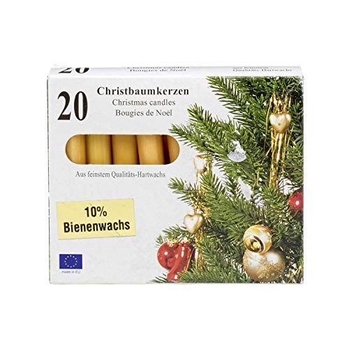Christbaumkerzen mit 10% Bienenwachs (20 Stk. im Karton) von KCB-Kerzen