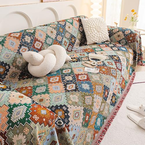 KCCRHIN Boho Sofabezug 1/2/3/4 Sitzer Weich Couch Überzug Ecksofa Sofa Überzug Langlebig Sofaschutz Mehrzweck Decke rutschfest Waschbar Sofaüberwurf Sofa Cover Für Wohnzimmer,A,180 * 230cm von KCCRHIN