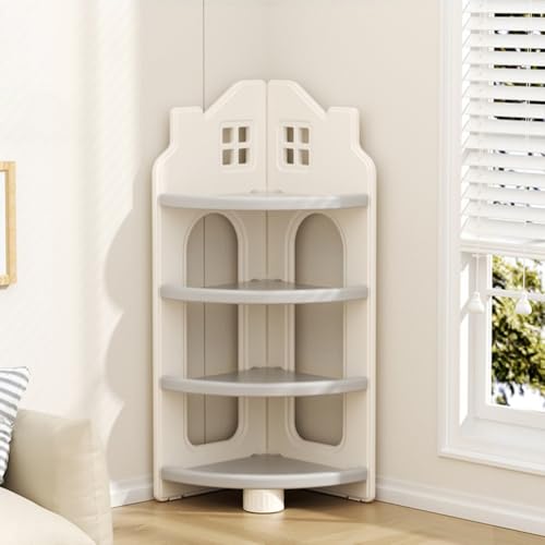 KCCRHIN Bücherregal Kinder,Kinderbuchregal Eckbuchregal, Spielzeugregal 4-Stöckiges Mit Aufbewahrungsboxen, Aufbewahrungsregal Bilderbuchregal Für Kinderzimmer & Kindergarten,Grau,4 Tier KCCRHIN Bücherregal Kinder,Kinderbuchregal Eckbuchregal, Spielzeugregal 4-Stöckiges Mit Aufbewahrungsboxen, Aufbewahrungsregal Bilderbuchregal Für Kinderzimmer & Kindergarten,Grau,4 Tier von KCCRHIN
