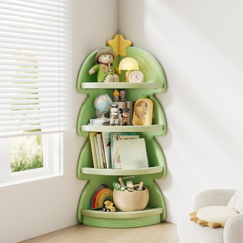 KCCRHIN Bücherregal Kinder,Kinderbuchregal Eckbuchregal,Aufbewahrungsregal Baumförmige Kinder,4-Stöckiges Bilderbuchregal Spielzeug-Aufbewahrungsbox Für Kleinkinder,Grün,4 Tier KCCRHIN Bücherregal Kinder,Kinderbuchregal Eckbuchregal,Aufbewahrungsregal Baumförmige Kinder,4-Stöckiges Bilderbuchregal Spielzeug-Aufbewahrungsbox Für Kleinkinder,Grün,4 Tier von KCCRHIN