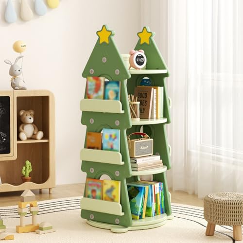 KCCRHIN Grün Weihnachtsbaumförmiges Bücherregal Kinder, Kinderbuchregal,Spielzeugregal, 4-Stöckiges, Bilderbuchregal Spielzeug-Aufbewahrungsbox Für Klassenzimmer,Geschenke Für Kinder,Grün KCCRHIN Grün Weihnachtsbaumförmiges Bücherregal Kinder, Kinderbuchregal,Spielzeugregal, 4-Stöckiges, Bilderbuchregal Spielzeug-Aufbewahrungsbox Für Klassenzimmer,Geschenke Für Kinder,Grün von KCCRHIN