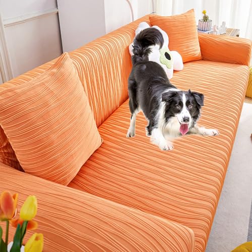 KCCRHIN Kühler Sofabezug Für Den Sommer Sofaüberwürfe Für 1/2/3/4 Sitzer Waschbar Anti-Kratzer Couch Überzug Sofaschoner Leicht Zu Montierender Sofahusse L Form Sofa Cover,G,4 seat 235~300cm von KCCRHIN