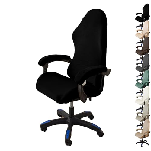 KCCRHIN Samt Gamingstuhl Bezüge 1/2/4/6Stück Bürostuhl Drehstuhl Bezug Gaming Stuhl Bezug Mit Armlehnen Bezug Computer Stuhl Abdeckung Schreibtischstuhl Office Chair Cover,A 1pcs von KCCRHIN