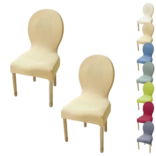 KCCRHIN Stuhlhussen Für Esszimmerstühle Runde Rückenlehne Hochzeit Stuhlbezug Esszimmerstühle Bezug Stuhlhusse Modern Style Küchen Stuhlabdeckung Dining Room Chair Cover,B 2pcs von KCCRHIN