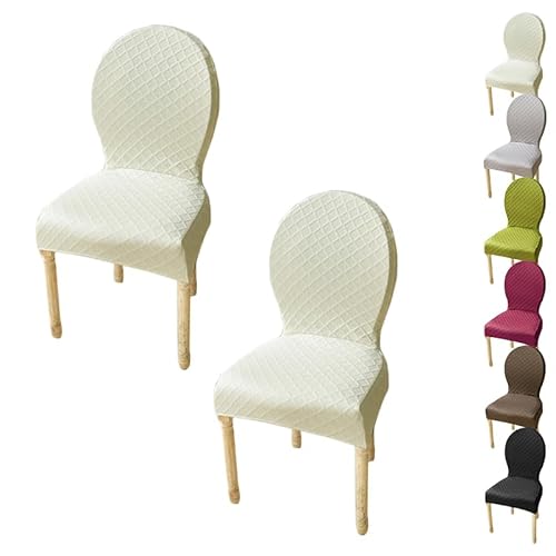 KCCRHIN Stuhlhussen Für Esszimmerstühle Stretch Stuhlbezug Für Küche Jacquard Esszimmerstühle Bezug Stuhlhusse Stuhlabdeckung Mit Runder Rückenlehne Dining Room Chair Cover,A 2pcs von KCCRHIN