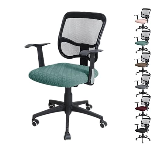 KCCRHIN Wasserdichter Stuhl-Sitzbezug Bürostuhl Überzug Drehstuhl Bezug Office Chair Cover Schonbezug Bürostuhlbezug Sitzfläche Esszimmerstuhl Sitzbezüge Elastische Waschbar,Green 1pcs von KCCRHIN