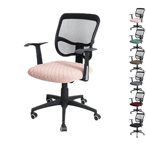 KCCRHIN Wasserdichter Stuhl-Sitzbezug Bürostuhl Überzug Drehstuhl Bezug Office Chair Cover Schonbezug Bürostuhlbezug Sitzfläche Esszimmerstuhl Sitzbezüge Elastische Waschbar,Pink 1pcs von KCCRHIN