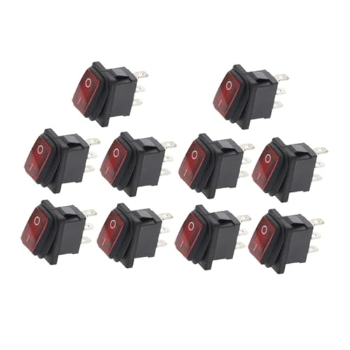 10pcs 2D3P-RED NO LIGHT (ON-ON) KCD1 12V 220V toggle switch von KCDFDVJFBM