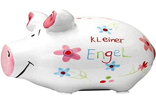 KCG 101021 Keramik Sparschwein Kleiner Engel ca. 12.5cm x 9cm von KCG