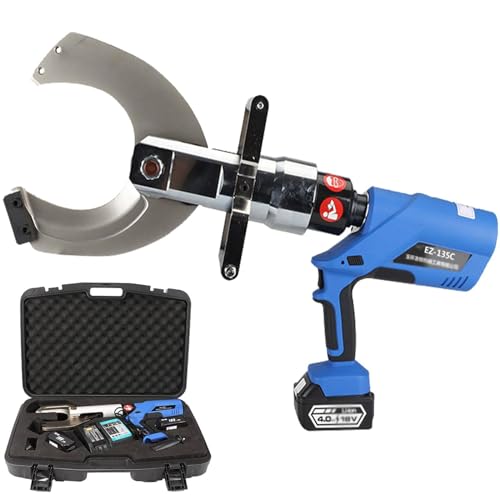 KCHBSE Hydraulischer Kabelschneider, Drahtschneider, 120 kN/160 kN, elektrischer Ratschen-Kabelschneider mit LED-Anzeige/Akku, Drahtschneidewerkzeug, 4,0 A Ratschen-Kabelschneider,135C von KCHBSE