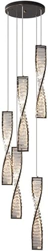 Spiral Luxury Crystal Pendant Light Dimmable LED Staircase Chandelier Modern Ceiling Hanging Lamp for Dining Room Home Decor Bedroom Living Suspended Fixture von KCHSRKHXC