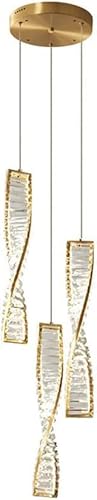 Spiral Luxury Crystal Pendant Light Dimmable LED Staircase Chandelier Modern Ceiling Hanging Lamp for Dining Room Home Decor Bedroom Living Suspended Fixture von KCHSRKHXC