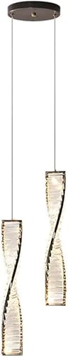 Spiral Luxury Crystal Pendant Light Dimmable LED Staircase Chandelier Modern Ceiling Hanging Lamp for Dining Room Home Decor Bedroom Living Suspended Fixture von KCHSRKHXC