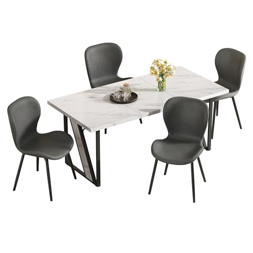 KCHYCV Modernes Esstisch-Set mit 4 Stühlen. Elegantes Küchentisch- und Stuhl-Set. Stabile, zeitgenössische Esszimmermöbel for Zuhause. Bequeme und langlebige Esszimmerstühle, 4er-Set KCHYCV Modernes Esstisch-Set mit 4 Stühlen. Elegantes Küchentisch- und Stuhl-Set. Stabile, zeitgenössische Esszimmermöbel for Zuhause. Bequeme und langlebige Esszimmerstühle, 4er-Set von KCHYCV