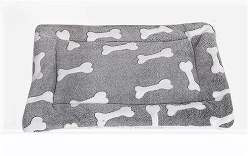 KCHYCV wasserdichte Schlafmatte for Haustiere, Winterbettwäsche, weiche Einlagen, Hunde- und Katzenbettmatte, wendbar, gemütliche Tier-PIPI-Unterlage, Hamsterbettmatte, waschbar(Gray Bones.,61X41CM) von KCHYCV