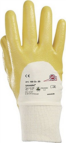 Handschuhe Sahara 100 Gr.8 gelb Nitril L.250mm KCL mit Strickbund, 10 Paar von KCL