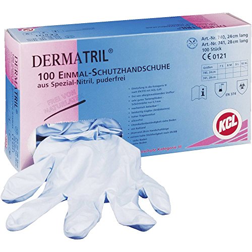 KCL Dermatril 740-10 100 St. Nitril Einweghandschuh Größe (Handschuhe): 10, XL EN 374 von KCL