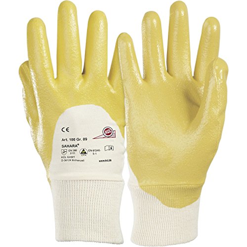 Honeywell KCL Sahara 100 Schutzhandschuh, Nitril, Gelb, Hohe Atmungsaktivität, Feuchtigkeitsabweisend, Gute Passform, Größe 10, 010010141E (Tasche mit 10 Paar) von Honeywell
