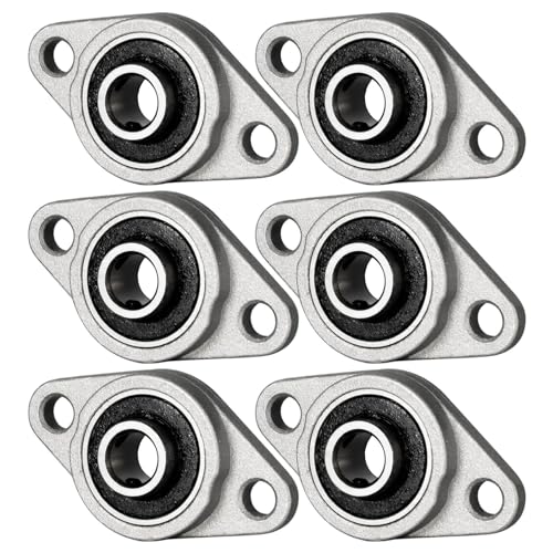 ‎KCNOFNC 6 Stück Stehlager 10mm Innendurchmesser, kugelgelagertes Flanschgehäuse，Lagerbock mit Kugellager, Gehäuselager, Lager Gehäuse von KCNOFNC