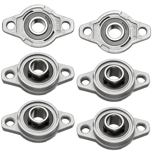 ‎KCNOFNC 6 Stück Stehlager 12mm Innendurchmesser, kugelgelagertes Flanschgehäuse，Lagerbock mit Kugellager, Gehäuselager, Lager Gehäuse von KCNOFNC