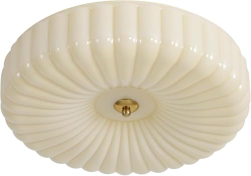 KCO Beleuchtung Runde Große LED Unterputz Deckenleuchte Gelb geripptes Glas Unterputz Mount Licht Mid Century Moderne Schlafzimmer Deckenleuchte Einzigartige Eingangs Deckenleuchten von KCO