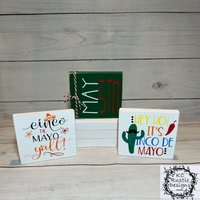 Cinco De Mayo Holzschilder/2 3 Für Ihr Zuhause Buffet von KCRusticDesignsCo